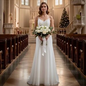Elegant White Sleeveless Summer Wedding Dress